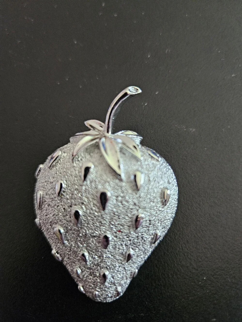 Silver Strawberry Brooch Pin - Women Accessories